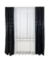 Produktbild: Gardinen by Justyna Verdunkelungsvorhang 2er Schal Set Schwarz (2 St), Kräuselband, abdunkelnd, Polyester, abdunkelnd, Polyester, Blickdicht,Verdunkelung,Verdunkelt