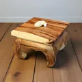 Produktbild: Kleiner Holz Beistelltisch Opium Blumentisch Asia Stil Akazie Massiv handmade