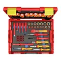 Produktbild: Gedore VDE-Werkzeugkoffer HYBRID, Set 53-tlg, gefüllt, Werkzeug für Elektriker, Kunststoffkoffer, VDE-isoliert, 1100-1094