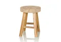 Produktbild: hjh LIVING Sitzhocker RUSTIKO W Hocker Holz Höhe 44.0 cm, Runder Holzhocker Massiv Holz, Vierfußgestell