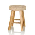 Produktbild: Holzhocker rund massiv Holz Hocker RUSTIKO Sitzhocker Blumenhocker Beistelltisch