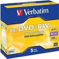 Produktbild: DVD+RW Verbatim 4,7GB 5pcs Pack 4x JewelCase silver retail