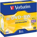 Produktbild: Verbatim DVD 43229, 4,7GB, 4-fach, DVD+RW, Jewel Case, 5 Stück