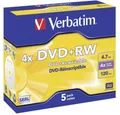 Produktbild: Verbatim DVD-Rohling DVD+RW 4.7GB 4x Matt 10 Jewel Case 43229, Wiederbeschreibbar, Silber Matte Oberfläche