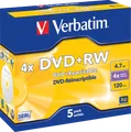 Produktbild: VERBATIM 43229 - DVD+RW 4,7 GB, matt, 5er Pack Jewel Case