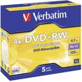 Produktbild: Verbatim 43229 DVD+RW Rohling 4.7 GB 5 St. Jewelcase Wiederbeschreibbar, Silber Matte Oberfläche
