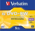 Produktbild: Verbatim DVD+RW 4.7 GB 4x 5er-Pack JC DVD-Rohlinge #33961708