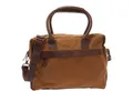 Produktbild: LECONI Aktentasche Handgepäck DIN A4 Arbeitstasche Damen & Herren Leder + Canvas LE2007, Canvas & Leder – Außenfächer vorn & hinten – 40×30×15 cm