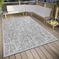 Produktbild: Hanse Home Telu In- & Outdoor Teppich Wetterfest – Modernes Muster, Wasserfest robuster Aussenteppich Flachgewebe für Garten, Balkon, Terrasse, Wohnzimmer – Beige Grau, 63x120cm