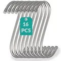 Produktbild: 16 S-Haken 12cm Edelstahl Fleischer Küchen Universal Räucher Metall Haken Rund
