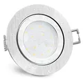 Produktbild: SSC-LUXon RW-2 Einbauleuchte LED Bad flach IP44 Alu gebürstet - inkl. 5W neutralweiß LED Modul 230V - Einbau Deckenspot rund