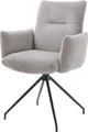 Produktbild: DELIFE Polsterstuhl Jova-Flex, mit Armlehnen Kreuzgestell konisch Schwarz Cord Silbergrau 180° drehba