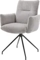 Produktbild: DELIFE Polsterstuhl Jova-Flex, mit Armlehnen Kreuzgestell konisch Schwarz Cord Silbergrau 180° drehba