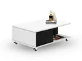 Produktbild: Mazzoni Couchtisch Vienna Weiß matt / Schwarz matt Wohnzimmertisch mit Rollen 90x60x38cm