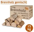 Produktbild: Flameup Kaminholz Brennholz Kaminholz gemischt 15 kg Holz Ofen Hartholz Weichholz 25 cm, 15 kg