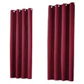 Produktbild: heimtexland ® 1 Paar Thermo- Verdunklungsgardinen Ösenschal Vorhänge Verdunkelnd Isolierend Blickdicht Verdunkelungsvorhänge HxB 245x135 Bordeaux Rot Typ139