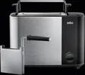 Produktbild: Braun Toaster HT5015.BK | 2-Scheiben | 13 Bräunungsstufen | Sandwichzange | Brötchenaufsatz | Edelstahl Schwarz