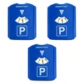 Produktbild: 3er Set Parkscheibe Eiskratzer Gummilippe Kunststoff Auto Parkuhr 15,5x12cm Blau