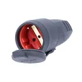 Produktbild: Gummikupplung 230 V / 16 A mit Schutzkappe - Schuko Kupplung mit Schutzkappe ...