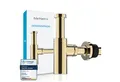 Produktbild: Bächlein Siphon Eleganter Waschbeckenablauf, (Hochwertiger Waschbeckensiphon, Goldfarben), Innovative Reinigungsöffnung, Universell einsetzbar