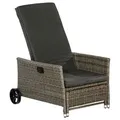 Produktbild: Gartenliege Komfort mit Auflage, Rollen + Fußhocker