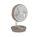 Produktbild: TROTEC Tischventilator TVE 2 B – Leiser Mini-Ventilator, 25 W, 2 Stufen, 360° drehbar, ideal für Büro, Schlafzimmer, Camping, Reisen & Zuhause – kompakt, hellbraun