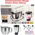 Produktbild: Küchenmaschine 900 W inkl. Waage Rühren Kneten Mixen Turbofunktion Silber Neu