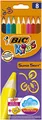 Produktbild: BIC Kids Dicke Buntstifte Super Soft, Jumbo Malstifte in 8 Farben inkl. Anspitzer, Dreikant Farbstifte mit weicher Mine, ab 3 Jahre