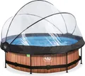 Produktbild: EXIT Wood Pool ø300x76cm mit Filterpumpe und Abdeckung - braun