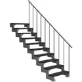 Produktbild: Dolle Außentreppe Gardentop 180-220cm Geschosshöhe mit Trimax anthrazit 80cm breit mit Geländer