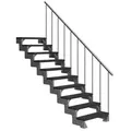 Produktbild: Dolle Außentreppe Gardentop 180-220cm Geschosshöhe mit Trimax anthrazit 80cm breit mit Geländer