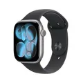 Produktbild: Apple Watch Series 11 GPS + Cellular 46mm Space Grey Aluminium Gehäuse mit Sport Band (black) - S/M
