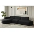 Produktbild: Ecksofa Designersofa palma in Stoff Opera Velvet Schwarz Ottomane Links