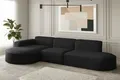 Produktbild: Ecksofa Designersofa PALMA in Stoff Opera Velvet Schwarz Ottomane Links