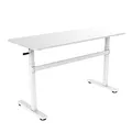 Produktbild: LogiLink EO0027W - Manuell verstellbarer Sitz-/ Steharbeitsplatz (Höhe 700-1170mm), Tischplatte = 1400 x 600 x 18mm, perfekt für Büro/Schulen/zu Hause etc., Weiß