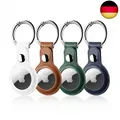 Produktbild: LETREEN 4er Pack Kompatibel mit Apple AirTag Anhänger, Leder Airtag Hülle mit S