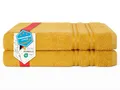 Produktbild: Hammetex 2er Badetücher Set, 100% Baumwolle Premium Qualität Groß 70x140cm Duschtücher, Weich Saugstark Schnell Trocknendes Badetücher, Senf