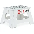 Produktbild: Klapphocker faltbar, Camping Hocker, Kinder Badhocker, bis 150 kg, Kunststoff, HxBxT: 22 x 35 x 28 cm, weiß - Relaxdays