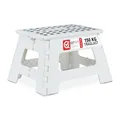Produktbild: Relaxdays Klapphocker faltbar, Camping Hocker, Kinder Badhocker, bis 150 kg, Kunststoff, HxBxT: 22 x 35 x 28 cm, weiß