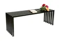 Produktbild: Gartenbank Metall Massiv Wetterfest Schwarz 120 cm Sitzbank Modern 96205 Design