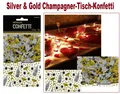Produktbild: Schwarz, Gold & Silber Champagner Tisch Konfetti Streuseln 14g