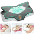 Produktbild: Elviros Kissen aus Memory Foam, Seitenschläferkissen Nackenstützkissen, Kopfkissen Nackenschmerzen, Ergonomisches Schlafkissen für Nacken-und Schulterschmerzen, 64 x 12,5/10,5 x 38cm