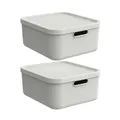 Produktbild: Rotho Albula light 2er-Set Aufbewahrungsbox 20l mit Deckel (Weiss)
