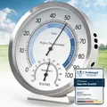 Produktbild: ® 2in1 Hygrometer innen analog und Thermometer analog innen aus Edelstahl - T...