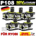 Produktbild: 5x Für Ryobi P108 Akku 18 V 5,0Ah Lithium ONE Plus RB18L40 Batterie RB18L50 P109