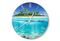 Produktbild: DEQORI Wanduhr 'Insel im tropischen Meer' (Glas Glasuhr modern Wand Uhr Design Küchenuhr)
