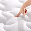 Produktbild: SLEEP ZONE Kühlende Matratzenauflage für Queen-Size-Betten, gesteppt, maschinenwaschbar, weiche Flauschige Daunen-Alternative, Tiefe Tasche, 20,3-53,3 cm (Weiß, Queen)