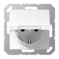 Produktbild: Jung A1520KLWW Schutzkontakt-Steckdose, 16 A 250 V ~, Klappdeckel, Duroplast, Serie A, alpinweiß
