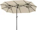 Produktbild: Mittelstockschirm Schneider Schirme Salerno 300 x 150 cm natur mit UV-Schutz 50+, wasserabweisende Polyesterbespannung