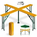 Produktbild: Deuba Stehtisch Quattro XXL Hoch | Klappbar, Holz, Outdoor, Indoor, Garten, 243x243x105cm, Bierzeltgarnitur, Partytisch, Klappbar, Bistro, Biertisch, Bar